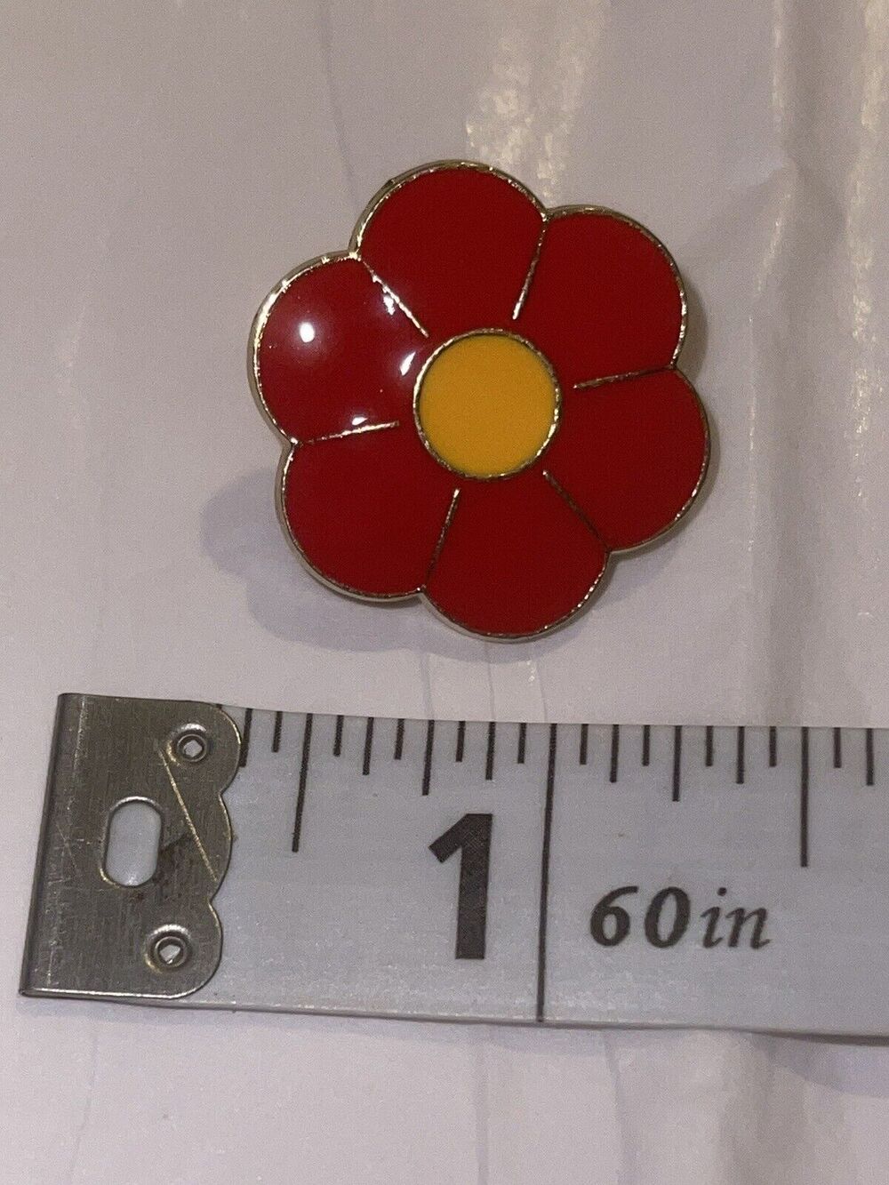 Red Flower Pin Brooch